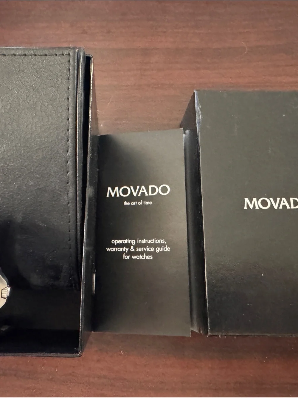 Movado Silver Stainless Steel Watch with Blue Dial